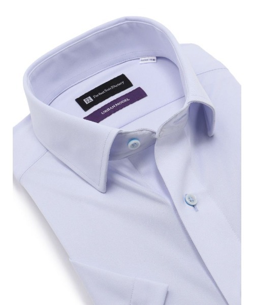 Perfect Suit FActory（パーフェクトスーツファクトリー）の「【抗菌/形態安定】ニット半袖ワイシャツ　ブルー/ピンク（ビジネスシャツ・メンズ・ピンク/ブルー・M/S/LL/L）」の4枚目の写真