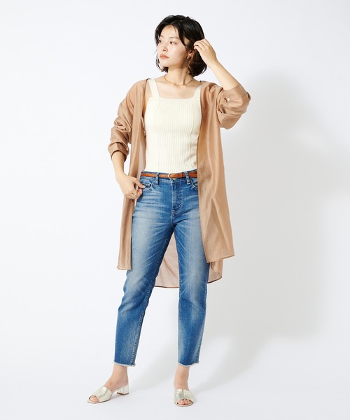 COLLAGE GALLARDAGALANTE(コラージュガリャルダガランテ)の「【カップつき】サマーニットタンクトップ(タンクトップ・レディース・ブラック/オフホワイト・FREE)」の15枚目の写真