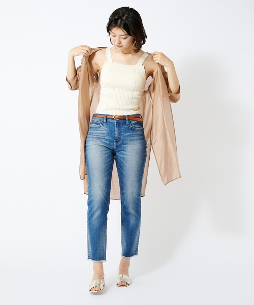 COLLAGE GALLARDAGALANTE(コラージュガリャルダガランテ)の「【カップつき】サマーニットタンクトップ(タンクトップ・レディース・ブラック/オフホワイト・FREE)」の14枚目の写真