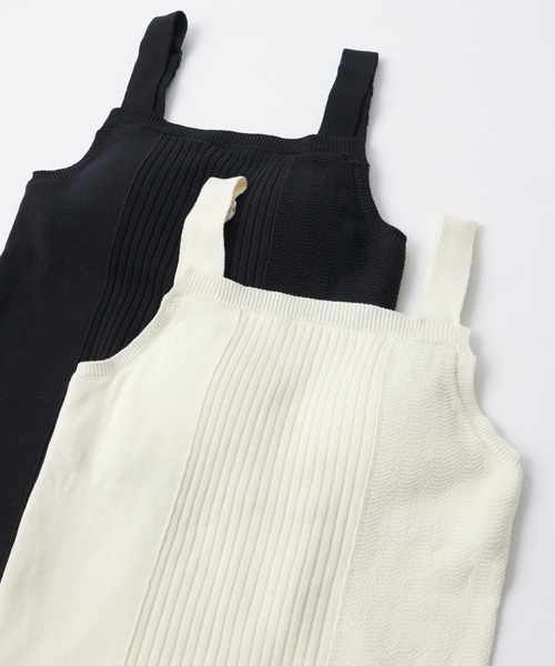 COLLAGE GALLARDAGALANTE(コラージュガリャルダガランテ)の「【カップつき】サマーニットタンクトップ(タンクトップ・レディース・ブラック/オフホワイト・FREE)」の17枚目の写真