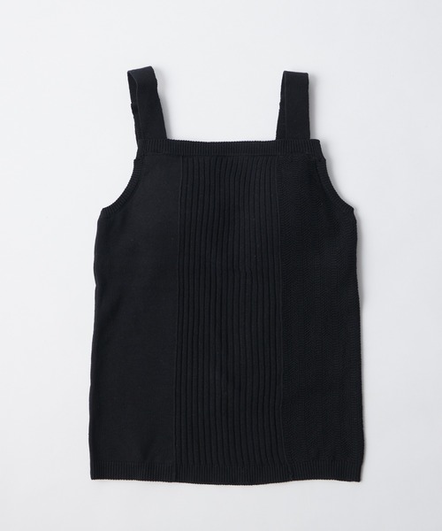 COLLAGE GALLARDAGALANTE(コラージュガリャルダガランテ)の「【カップつき】サマーニットタンクトップ(タンクトップ・レディース・ブラック/オフホワイト・FREE)」の19枚目の写真