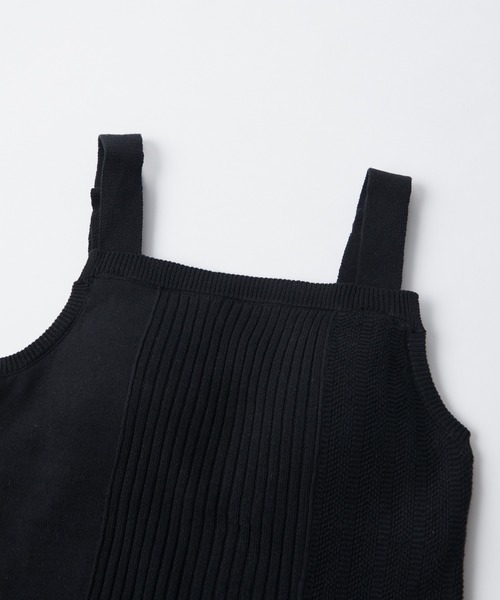 COLLAGE GALLARDAGALANTE(コラージュガリャルダガランテ)の「【カップつき】サマーニットタンクトップ(タンクトップ・レディース・ブラック/オフホワイト・FREE)」の20枚目の写真