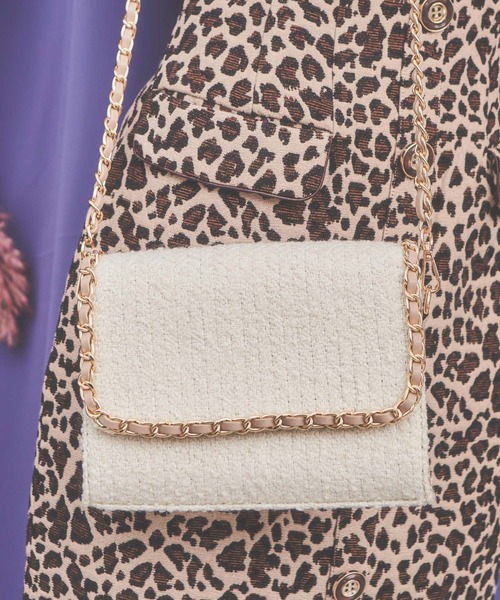 NOELA（ノエラ）の「配色チェーンニットバッグ（ショルダーバッグ・レディース・オフホワイト/モカ/ピンク・FREE）」の2枚目の写真