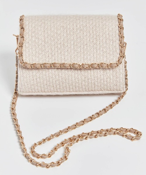 NOELA（ノエラ）の「配色チェーンニットバッグ（ショルダーバッグ・レディース・オフホワイト/モカ/ピンク・FREE）」の6枚目の写真