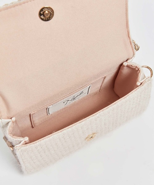 NOELA（ノエラ）の「配色チェーンニットバッグ（ショルダーバッグ・レディース・オフホワイト/モカ/ピンク・FREE）」の9枚目の写真