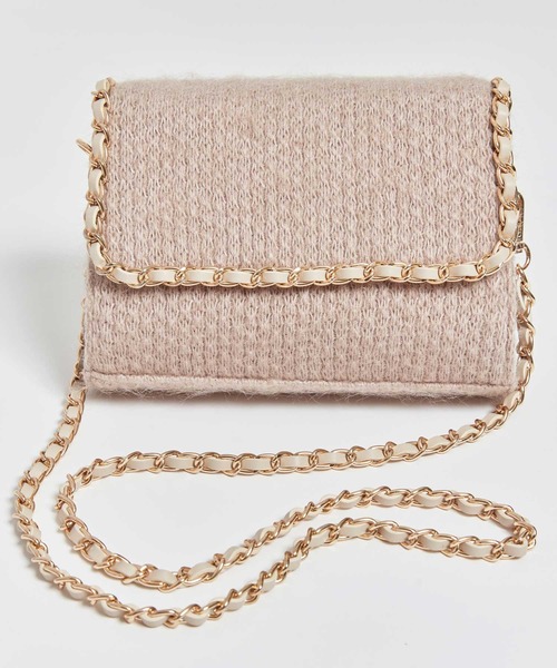 NOELA（ノエラ）の「配色チェーンニットバッグ（ショルダーバッグ・レディース・オフホワイト/モカ/ピンク・FREE）」の10枚目の写真