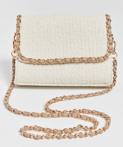 NOELA（ノエラ）の「配色チェーンニットバッグ（ショルダーバッグ・レディース・オフホワイト/モカ/ピンク・FREE）」の11枚目の写真