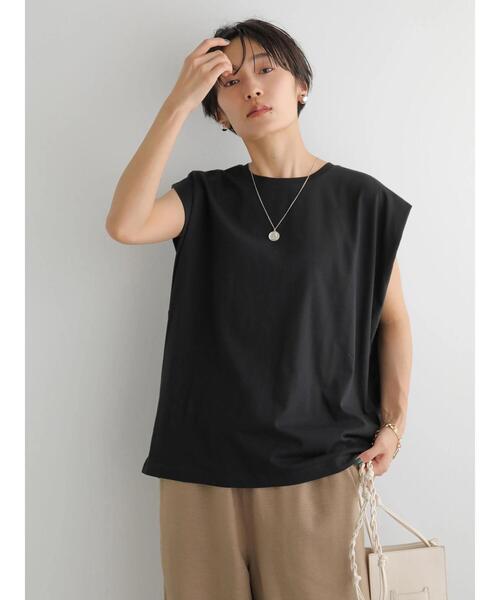 AMERICAN HOLIC（アメリカンホリック）の「吸水速乾フレンチスリーブカットプルオーバー（Tシャツ/カットソー・レディース・モカ/オフホワイト/その他7/ブラック/ブルー・M/L）」の6枚目の写真