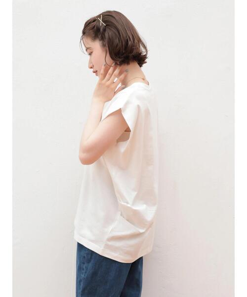 AMERICAN HOLIC（アメリカンホリック）の「吸水速乾フレンチスリーブカットプルオーバー（Tシャツ/カットソー・レディース・モカ/オフホワイト/その他7/ブラック/ブルー・M/L）」の18枚目の写真