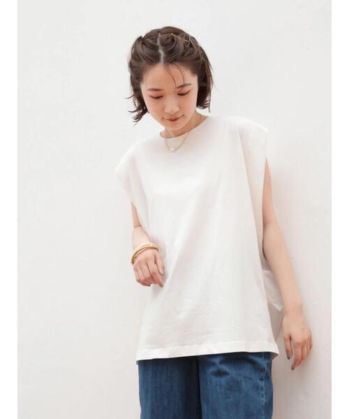 AMERICAN HOLIC（アメリカンホリック）の「吸水速乾フレンチスリーブカットプルオーバー（Tシャツ/カットソー・レディース・モカ/オフホワイト/その他7/ブラック/ブルー・M/L）」の19枚目の写真