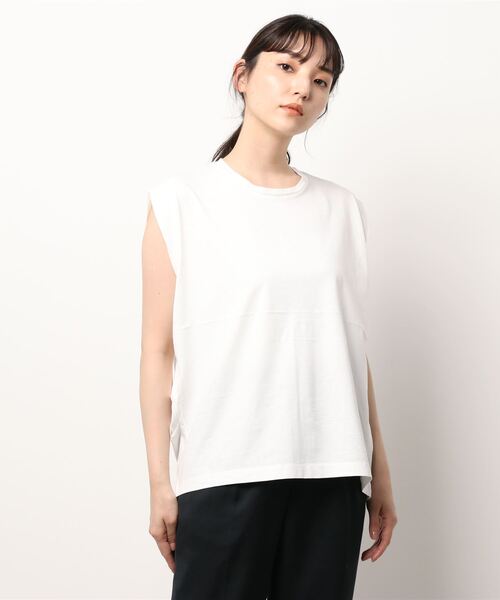 AMERICAN HOLIC（アメリカンホリック）の「吸水速乾フレンチスリーブカットプルオーバー（Tシャツ/カットソー・レディース・モカ/オフホワイト/その他7/ブラック/ブルー・M/L）」の8枚目の写真