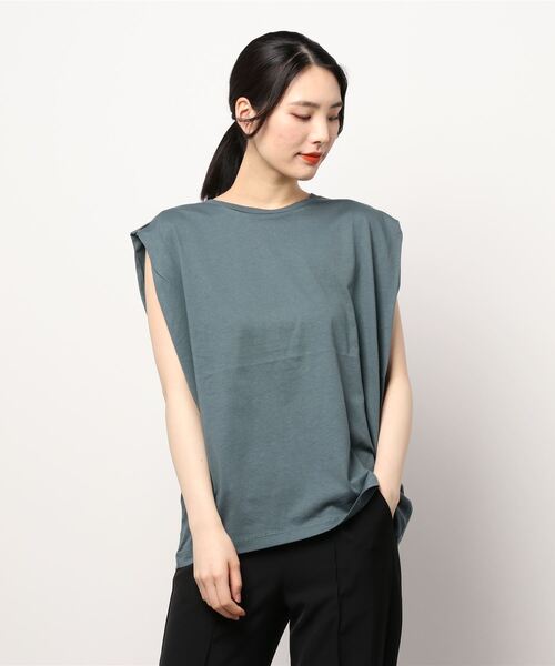 AMERICAN HOLIC（アメリカンホリック）の「吸水速乾フレンチスリーブカットプルオーバー（Tシャツ/カットソー・レディース・モカ/オフホワイト/その他7/ブラック/ブルー・M/L）」の11枚目の写真