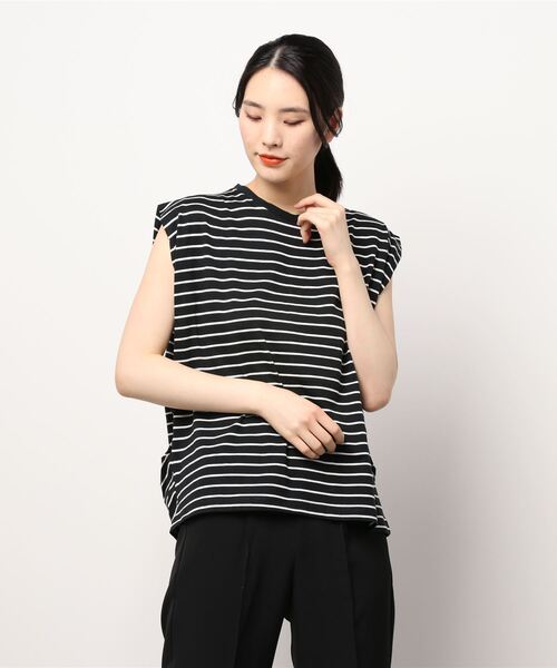 AMERICAN HOLIC（アメリカンホリック）の「吸水速乾フレンチスリーブカットプルオーバー（Tシャツ/カットソー・レディース・モカ/オフホワイト/その他7/ブラック/ブルー・M/L）」の12枚目の写真