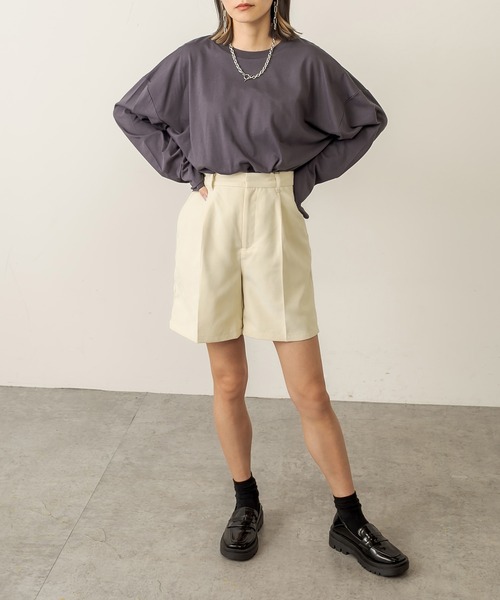 RASVOA（ラスボア）の「【WEB限定】起毛ツイルショートパンツ（その他パンツ・レディース・ブラック/ブラウン/アイボリー・FREE）」の14枚目の写真