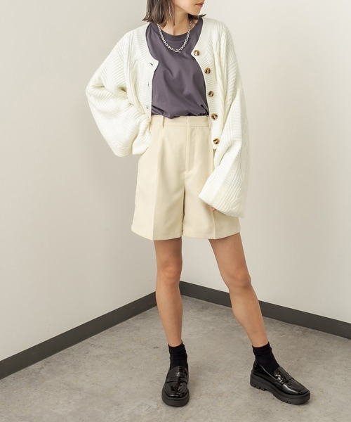 RASVOA（ラスボア）の「【WEB限定】起毛ツイルショートパンツ（その他パンツ・レディース・ブラック/ブラウン/アイボリー・FREE）」の15枚目の写真