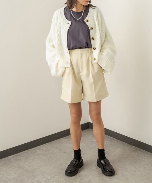 RASVOA（ラスボア）の「【WEB限定】起毛ツイルショートパンツ（その他パンツ・レディース・ブラック/ブラウン/アイボリー・FREE）」の16枚目の写真