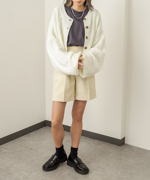 RASVOA（ラスボア）の「【WEB限定】起毛ツイルショートパンツ（その他パンツ・レディース・ブラック/ブラウン/アイボリー・FREE）」の17枚目の写真