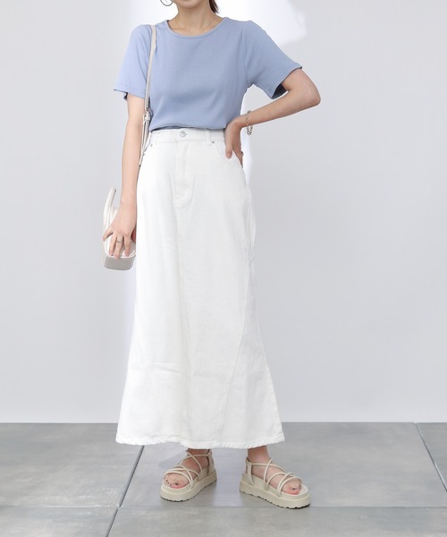 COLONY 2139（コロニートゥーワンスリーナイン）の「【UVカット】ランダムテレコバックトリム半袖Tシャツ（Tシャツ/カットソー・レディース・ブルー系その他/ブラック/オフホワイト・MEDIUM/SMALL/LARGE）」の20枚目の写真