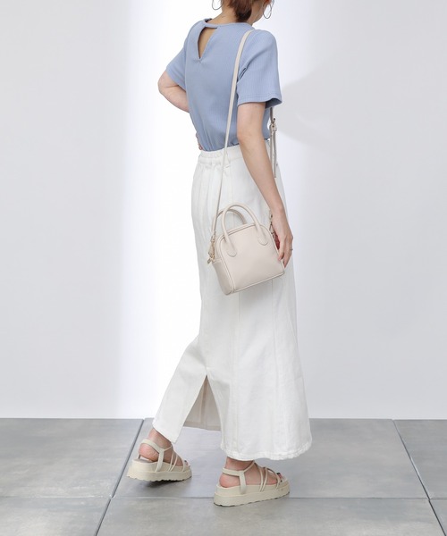 COLONY 2139（コロニートゥーワンスリーナイン）の「【UVカット】ランダムテレコバックトリム半袖Tシャツ（Tシャツ/カットソー・レディース・ブルー系その他/ブラック/オフホワイト・MEDIUM/SMALL/LARGE）」の11枚目の写真