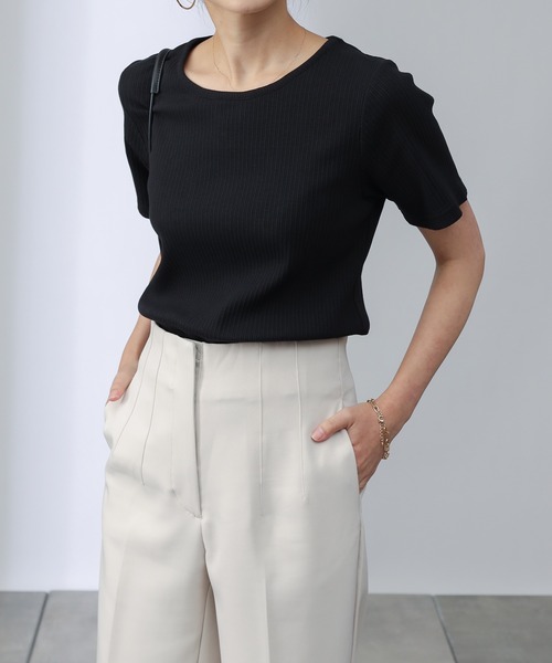 COLONY 2139（コロニートゥーワンスリーナイン）の「【UVカット】ランダムテレコバックトリム半袖Tシャツ（Tシャツ/カットソー・レディース・ブルー系その他/ブラック/オフホワイト・MEDIUM/SMALL/LARGE）」の19枚目の写真