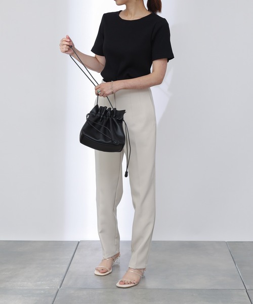 COLONY 2139（コロニートゥーワンスリーナイン）の「【UVカット】ランダムテレコバックトリム半袖Tシャツ（Tシャツ/カットソー・レディース・ブルー系その他/ブラック/オフホワイト・MEDIUM/SMALL/LARGE）」の6枚目の写真