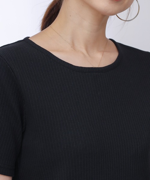 COLONY 2139（コロニートゥーワンスリーナイン）の「【UVカット】ランダムテレコバックトリム半袖Tシャツ（Tシャツ/カットソー・レディース・ブルー系その他/ブラック/オフホワイト・MEDIUM/SMALL/LARGE）」の21枚目の写真