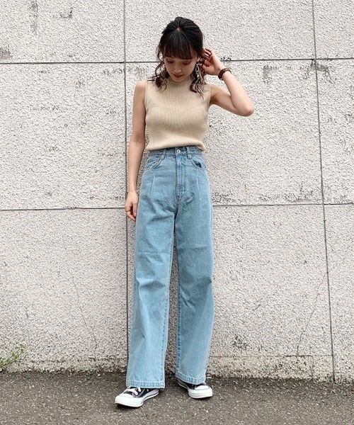 FREE'S MART（フリーズマート）の「【Sシリーズ対応】◇タックワイドデニムパンツ（デニムパンツ・レディース・ライトブルー/インディゴブルー/グレー・SMALL/MEDIUM/X-SMALL）」の21枚目の写真