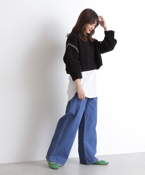 FREE'S MART（フリーズマート）の「【Sシリーズ対応】◇タックワイドデニムパンツ（デニムパンツ・レディース・ライトブルー/インディゴブルー/グレー・SMALL/MEDIUM/X-SMALL）」の8枚目の写真