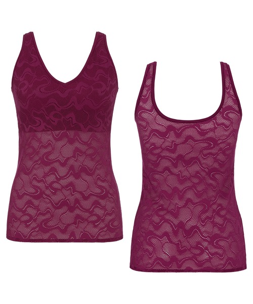Sloggi（スロギー）の「スロギー ゴー オールラウンド レース カップ付きトップ sloggi GO Allround Lace Shirt 01 JX（キャミソール・レディース・ホワイト/ブラック/ピンク/ワインレッド・SL）」の5枚目の写真