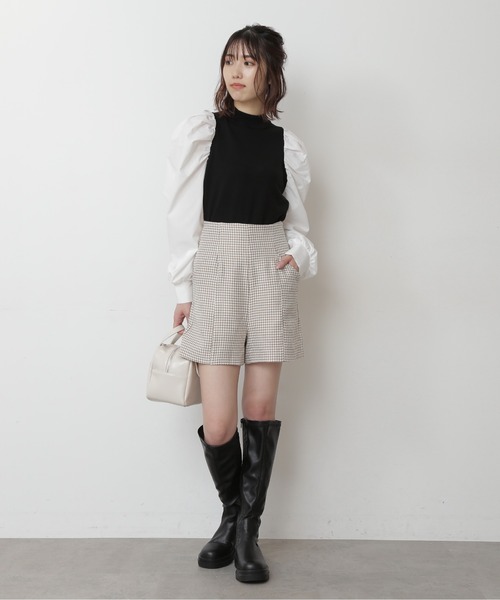 FREE'S MART（フリーズマート）の「【Sシリーズ対応】◆ハイウエスト千鳥柄ショートパンツ（その他パンツ・レディース・ブラック系その他/ベージュ系その他・SMALL/MEDIUM）」の8枚目の写真