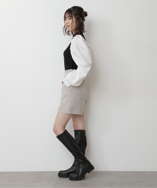 FREE'S MART（フリーズマート）の「【Sシリーズ対応】◆ハイウエスト千鳥柄ショートパンツ（その他パンツ・レディース・ブラック系その他/ベージュ系その他・SMALL/MEDIUM）」の5枚目の写真