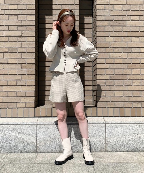 FREE'S MART（フリーズマート）の「【Sシリーズ対応】◆ハイウエスト千鳥柄ショートパンツ（その他パンツ・レディース・ブラック系その他/ベージュ系その他・SMALL/MEDIUM）」の11枚目の写真