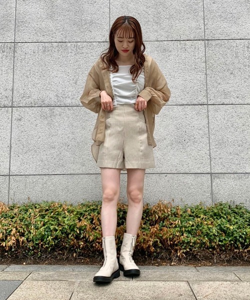 FREE'S MART（フリーズマート）の「【Sシリーズ対応】◆ハイウエスト千鳥柄ショートパンツ（その他パンツ・レディース・ブラック系その他/ベージュ系その他・SMALL/MEDIUM）」の12枚目の写真