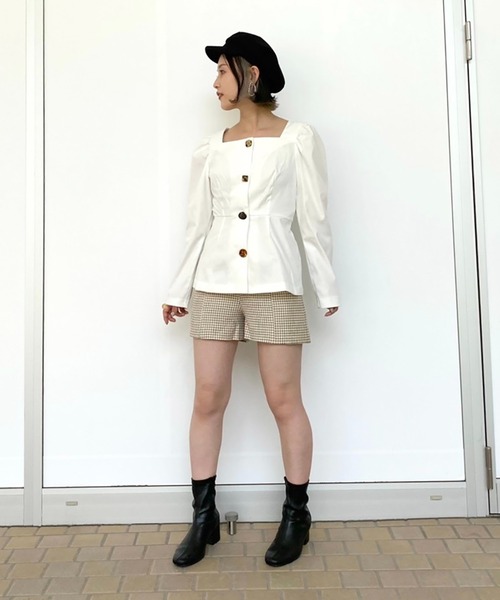 FREE'S MART（フリーズマート）の「【Sシリーズ対応】◆ハイウエスト千鳥柄ショートパンツ（その他パンツ・レディース・ブラック系その他/ベージュ系その他・SMALL/MEDIUM）」の13枚目の写真