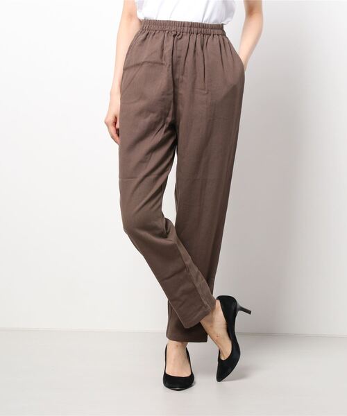 Samansa Mos2 blue（サマンサモスモスブルー）の「ヘリンボーンイージーパンツ（その他パンツ・レディース・ブラック/ブラウン/グリーン/ライトベージュ・ﾌﾘ-）」の3枚目の写真