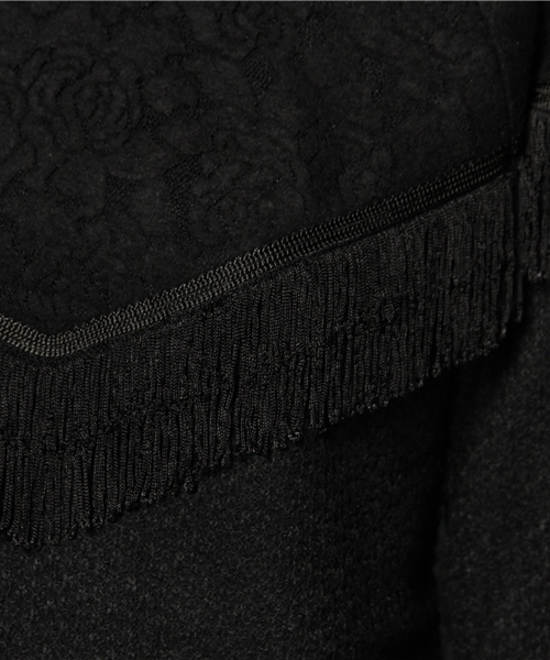 mystic（ミスティック）の「フリンジ付ニットソープルオーバー（Tシャツ/カットソー・レディース・オフホワイト/ブラック/ベージュ/ネイビー・FREE）」の7枚目の写真