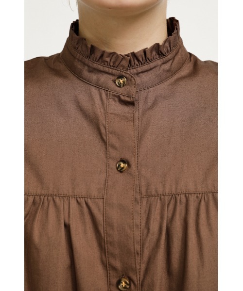 SLY（スライ）の「FRILL SHOULDER S/OP フリルショルダーショート ワンピース（ワンピース・レディース・ブラウン/ブラック/ホワイト・2/1）」の5枚目の写真