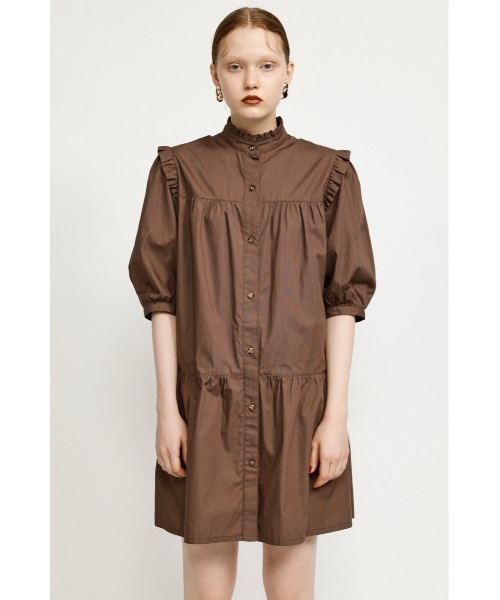 SLY（スライ）の「FRILL SHOULDER S/OP フリルショルダーショート ワンピース（ワンピース・レディース・ブラウン/ブラック/ホワイト・2/1）」の9枚目の写真