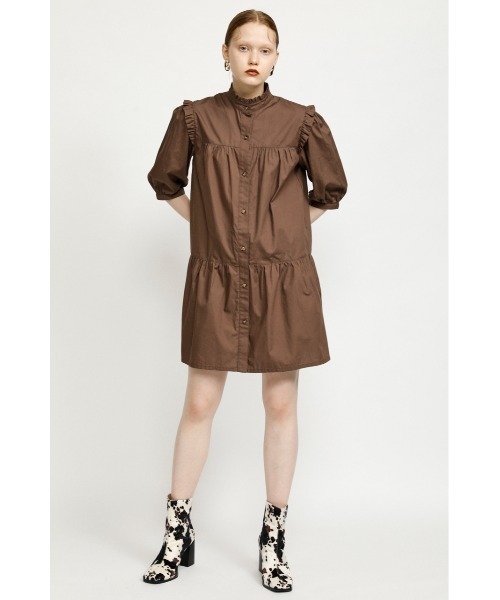 SLY（スライ）の「FRILL SHOULDER S/OP フリルショルダーショート ワンピース（ワンピース・レディース・ブラウン/ブラック/ホワイト・2/1）」の11枚目の写真