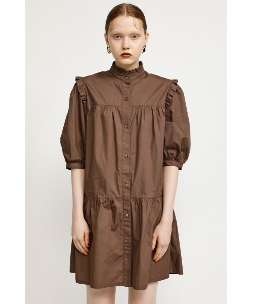 SLY（スライ）の「FRILL SHOULDER S/OP フリルショルダーショート ワンピース（ワンピース・レディース・ブラウン/ブラック/ホワイト・2/1）」の13枚目の写真