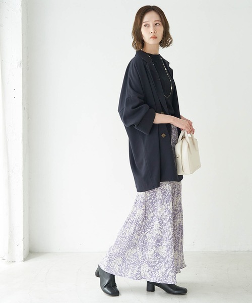 ROPE' PICNIC（ロペピクニック）の「【WEB限定】小花柄プリーツスカート（スカート・レディース・パープル/ブラック/ダークブラウン・38）」の18枚目の写真