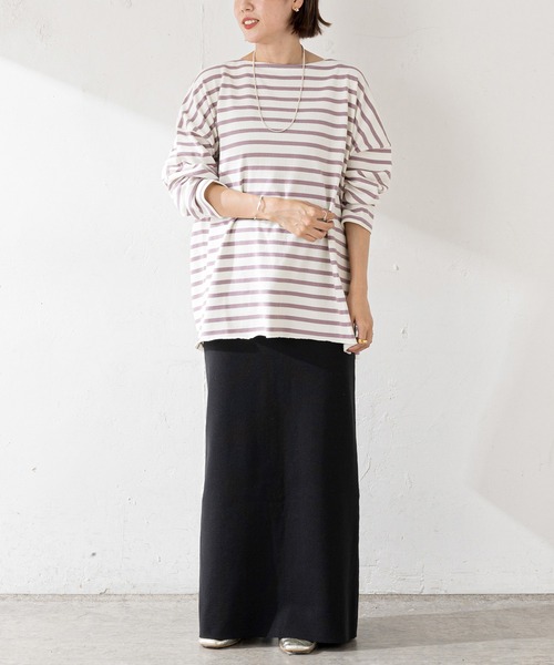 SHENERY（シーナリー）の「サイドスリットボーダーカットソー（Tシャツ/カットソー・レディース・ラベンダー/ネイビー/サックスブルー・FREE）」の12枚目の写真