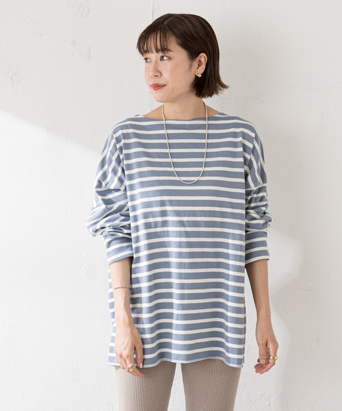 SHENERY（シーナリー）の「サイドスリットボーダーカットソー（Tシャツ/カットソー・レディース・ラベンダー/ネイビー/サックスブルー・FREE）」の13枚目の写真