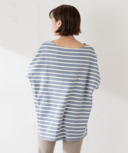 SHENERY（シーナリー）の「サイドスリットボーダーカットソー（Tシャツ/カットソー・レディース・ラベンダー/ネイビー/サックスブルー・FREE）」の6枚目の写真