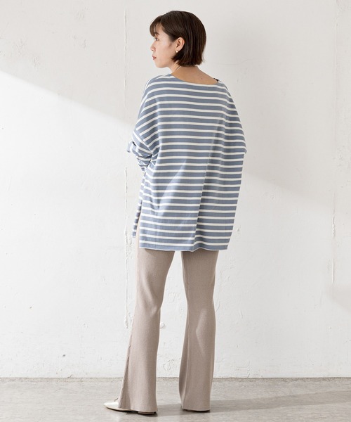 SHENERY（シーナリー）の「サイドスリットボーダーカットソー（Tシャツ/カットソー・レディース・ラベンダー/ネイビー/サックスブルー・FREE）」の7枚目の写真