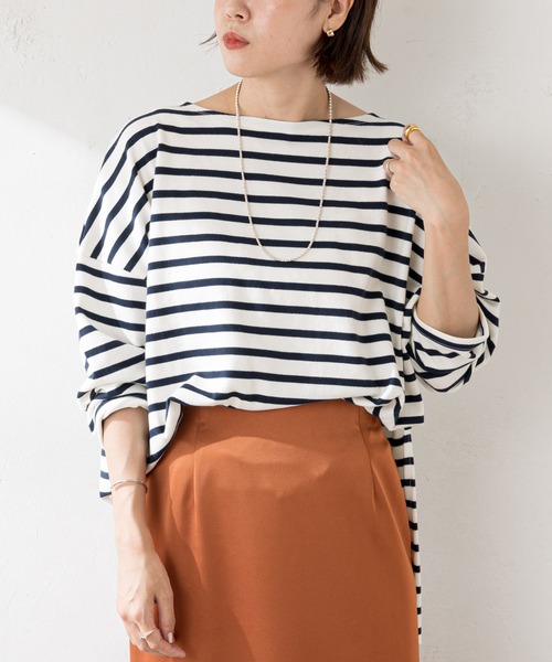 SHENERY（シーナリー）の「サイドスリットボーダーカットソー（Tシャツ/カットソー・レディース・ラベンダー/ネイビー/サックスブルー・FREE）」の15枚目の写真