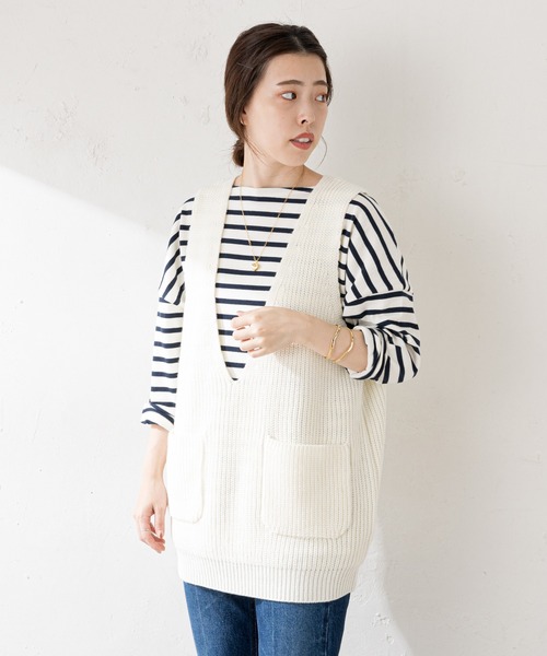 SHENERY（シーナリー）の「サイドスリットボーダーカットソー（Tシャツ/カットソー・レディース・ラベンダー/ネイビー/サックスブルー・FREE）」の16枚目の写真