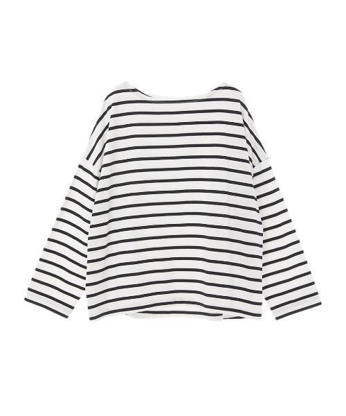 fifth（フィフス）の「裾セミフレアボーダーカットソー（Tシャツ/カットソー・レディース・ブラック/ホワイト・MEDIUM）」の5枚目の写真