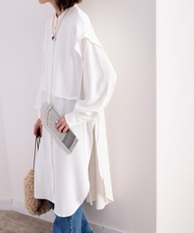 classicalelf | こなれ感。バンドカラーデザインシャツワンピース(シャツ/ブラウス)