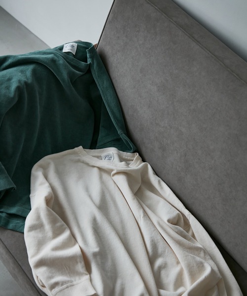 SALON adam et rope'（サロン アダム エ ロペ）の「【極上の肌ざわり】ワイドプルオーバー -CreamyCotton /クリーミーコットン-（ニット/セーター・レディース・グレー/オフホワイト/グリーン・FREE）」の2枚目の写真